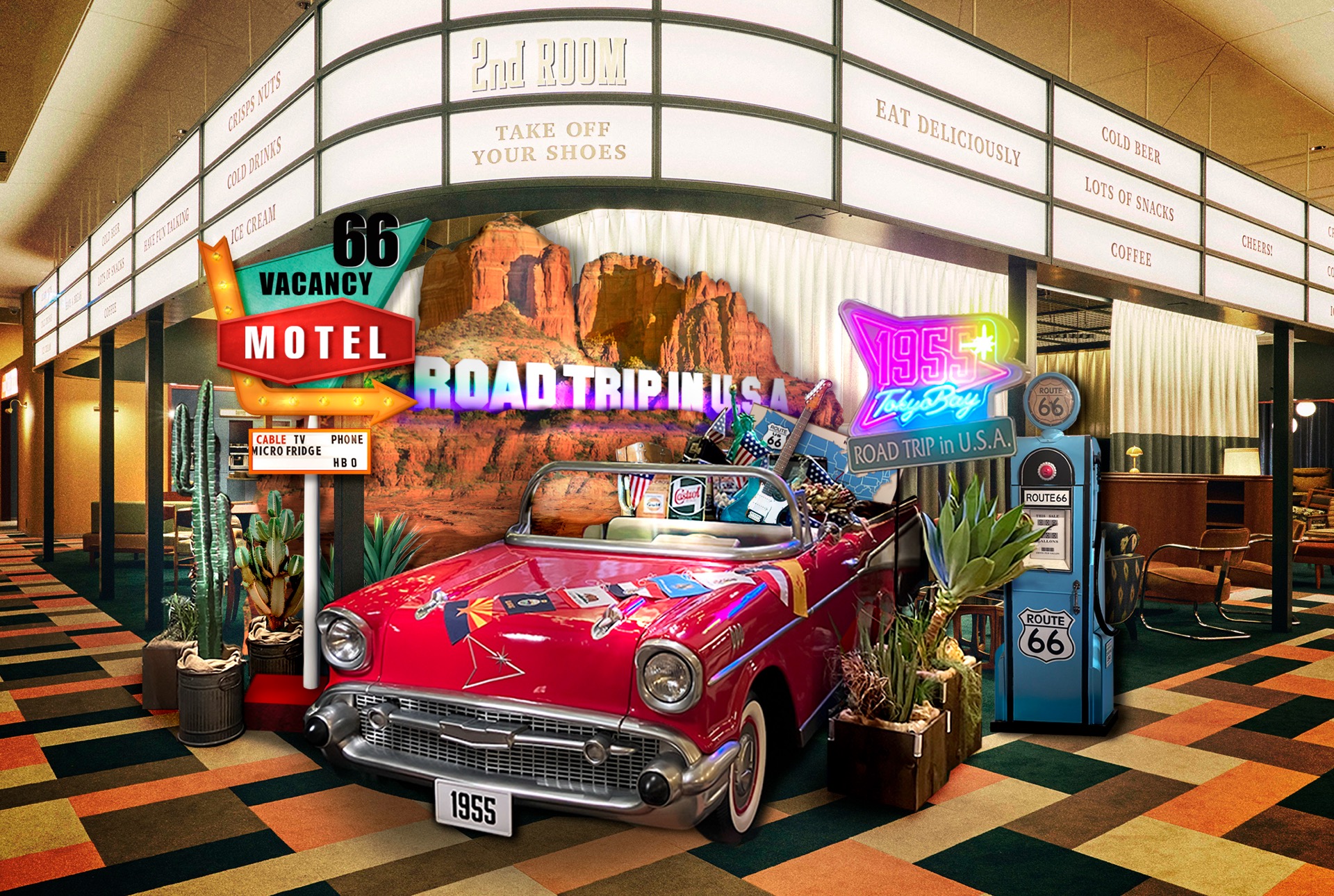 【星野リゾート】Route 66誕生100周年！50sアメリカを旅する「Road Trip in U.S.A. 1955」開催